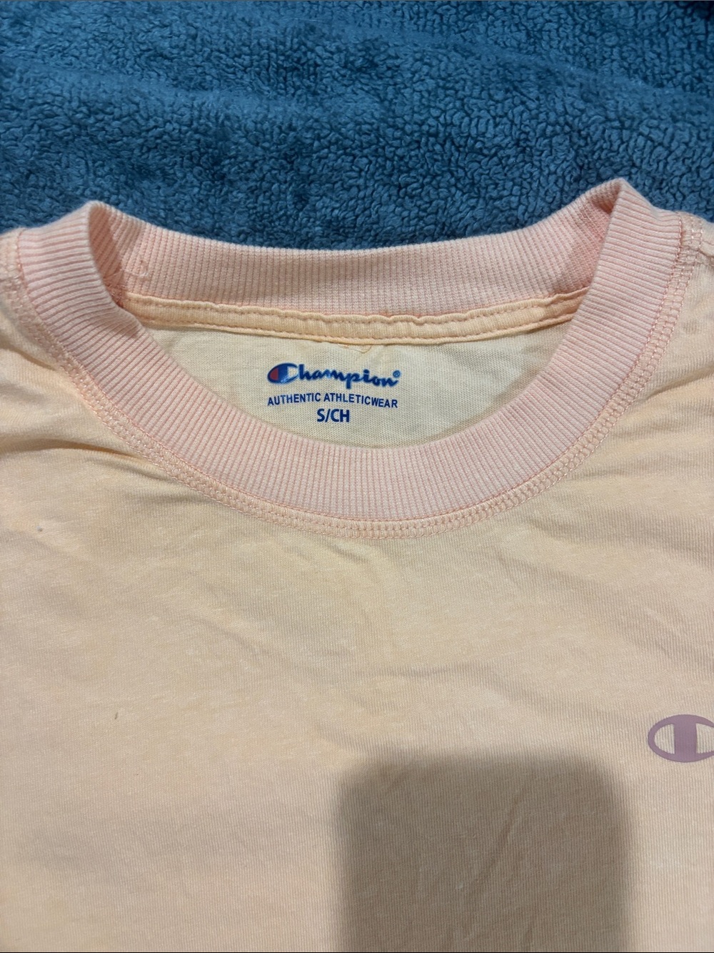 Champion Peach Short Sleeve Logo Tee — Light Pink Accent - Picture 2 of 2